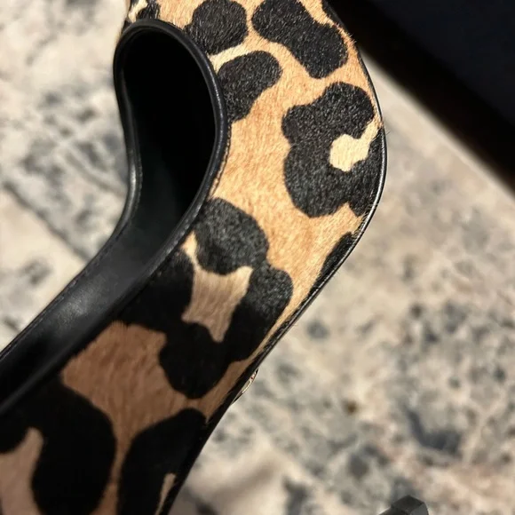 Michael Kors Calf Hair Black and Tan Leopard Heels - Picture 3 of 5